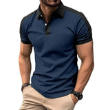 Riolio  Summer Men Casual Business T-Shirts Short Sleeve Polo Shirt Comfortable Formal Tops Breathable Polo T Shirt Blouses Man Clothes