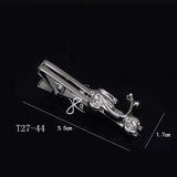 Riolio  Fashion Tie Clip For Men Novelty Personalized Necktie Bars For Shirts Tie Clip Glasses Feather Beard Key Collar Clip Silver Bars