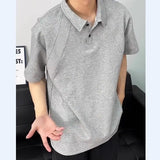 Riolio Y2k American Summer High Street Men and Women Trendy Personalized Polo Shirt Short Sleeve Couple Loose Retro Casual T-shirt Top