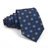 Riolio  High Quality Classic Men's 7.5cm Tie Soft Smooth Green Blue Colorful Paisley Flower Necktie Daily Wear Business Accessories Gift
