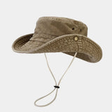 Riolio  Spring and summer new splicing big eaves washed old fishing mountaineering hat men's outdoor travel sun protection sun hat women