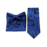 Riolio  Business Men Tie Set With Bowtie Pocket Square Cufflinks Necktie Suit Set Paisley Dot Floral Style New Fashion Classic Bow Tie
