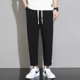 Riolio New Men's Casual Pants Straight High Quality Business Trousers Solid Color Slim Comfortable Straight Pant Size 4XL