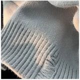 Riolio Y2k Streetwear Sweater Men New Retro Hole Fringed Sweater Loose Versatile Knitwear Pullovers Long Sleeve Jumpers Clothing