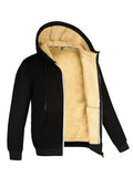 Riolio Winter Lambswool Coats Thicken Warm Jackets Long Sleeve Zipper Hoodies Casual Sports Fleece Black Coat Hooded Men Women Jacket