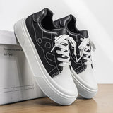 Riolio  New plus size student sports shoes versatile thick sole height increasing white shoes men's casual board shoes