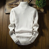 Riolio Male Sweater Winter Pullover Turtle Neck Men S Jumper White