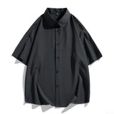 Riolio  Cross Border Short Sleeved Shirt for Boys and Teenagers To Look Slim, Cool and Handsome, Wearing Loose Shirt Outside
