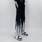 Riolio  Men Jeans High Street Hip Hop Contrast Color Tassel Loose Fashion Japanese Streetwear Hippie Loose Casual Darkwear Patchwork