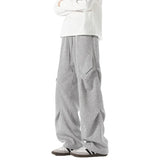 Riolio  Mens Casual Pants Loose Fit Joggers Patchwork Pleated Trousers Trendy Elastic Waist Outdoor Sports Streetwear Hip Hop Trousers