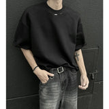 Riolio Summer Short Sleeved T-shirt Men Oversized Fashion Black Casual T Shirt Men Streetwear Korean Loose White T Shirt Mens Top