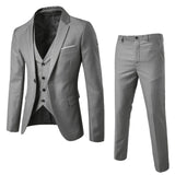 Riolio Men’S Suit Slim 3 Piece Suit Business Wedding Party Vest & Pants Coat Casual Solid Blazers Coat Jacket Luxury