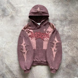 Riolio Y2k New Tops Harajuku Geometric Embroidery Splicing Gothic Youth Simple Daily Hoodies Women Sweatshirt Loose Pattern Casual Men