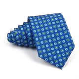 Riolio  High Quality Classic Men's 7.5cm Tie Soft Smooth Green Blue Colorful Paisley Flower Necktie Daily Wear Business Accessories Gift