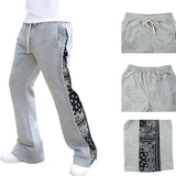 Riolio  Spring and summer high street double-track hip-hop breasted sports casual loose west coast cashew flower wide-leg trousers