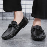 Riolio  British Style Loafers Handmade Casual Leather Footwear All-match Male Business Flats Outdoor Soft Slip on Shoes Travel Moccasins