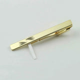 Riolio  New Men's 5cm Metal Gold Slim Tie Bar Wedding Party Business Accessory Stainless Steel Material Tie Clip Clamp Irregular Design