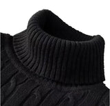 Riolio turtleneck outfit men Men's High Neck Sweater Solid Color Pullover Knitted Warm Casual Turtleneck  Mens  Knitted Sweater