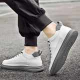 Riolio  Spring Autumn Men's Inner Heightening Shoes Leather Sports Casual Shoes Invisible Height Increasing Shoes Men Sport Elevator 8CM