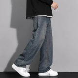 Riolio  Jeans for men spring and autumn new styles loose and versatile straight leg pants trendy for men wide leg pants for men