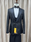 Pbong  Luxurious Men's Formal Suits 3 Pieces Dancing Wear Elegant Peak Lapel Suit Set For Men Business Party Outfit S-3XL