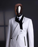 Riolio  Fashion Men Suit 2 Pieces Blazer Pants One Button Peaked Lapel Velvet Business Slim Fit Formal Wedding Groom