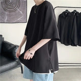 Riolio  Ice Silk T-shirt Men Short-sleeved Loose Summer Dress with Ice-sensing Half-sleeved Round Neck Top