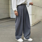 Riolio  Men Wide-legged Suit Pants Luxury High Waist Solid Color Casual Pants Korean Fashion Premium Double Draped Straight Trousers
