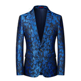 Riolio Fashion New Men's Casual Boutique Business Wedding Host Slim Bronzing Suit Flower Jacket Dress Blazers Coat