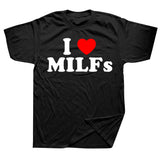 Riolio Funny I Love MILFs Heart T Shirts Graphic Cotton Streetwear Short Sleeve Birthday Gifts Summer Style T-shirt Mens Clothing