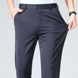 Riolio  Autumn Trousers Men Formal Dress Suit Pants Work Pants Quality Business Casual Pants Straight Black Khaki Navy Blue Long Pants