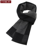 Riolio  Luxury Scarf Man Winter Warm Wool Scarf For Men Cashmere Scarves Casual Plaid Male Long Pashmina Outdoor Shawls Man Muffler Gift