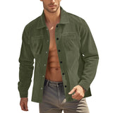 Riolio  New Men's Heavy Corduroy Shirt Long Sleeve Shirt Casual Cardigan Jacket