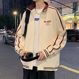 Riolio  Collar jacket for men Spring and Autumn new style handsome cardigan for teenagers and students hoodie American casual jacke