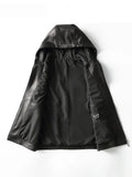 Riolio Mauroicardi Spring Autumn Luxury Elegant Cool Black Pu Leather Vest for Men with Hood Zipper Sleeveless Jacket Men Clothing