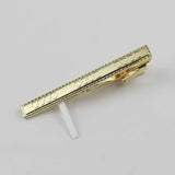 Riolio  New Men's 5cm Metal Gold Slim Tie Bar Wedding Party Business Accessory Stainless Steel Material Tie Clip Clamp Irregular Design