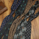 Riolio  New Trendy Mens Brown Green Navy Neckties 8cm Luxury Dots Floral Neck Ties Adult College Student Animal Printed Tie Cravat