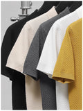 Riolio  New Trendy Men Polo Shirt Leisure High Quality Knit T-shirts American Style Fashion Breathable Button-down Short Sleeve Knitwear