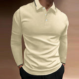 Riolio  Autumn Men's Sports Fitness Casual Collar Long Sleeve Polo
