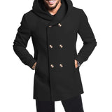 Riolio New Men's Mid length Slim Fit Windbreaker Hooded Casual Solid Coat