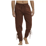 Riolio Japanese street fashion men Pirate Pant Viking Costume for Men Renaissance Medieval Pants Drawstring Shorts Halloween Costume Adult Cosplay