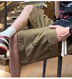 Riolio  Ice Silk Work Clothes Quick-drying Men Summer Thin Loose Five-point Casual Sports Pants