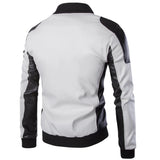 Riolio Autumn Men's Stand-up Collar Leather Coat Trend Leather Coat