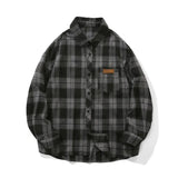 Riolio FALL MENS OUTFIT Autumn Long Sleeved Shirt Men Fashion Retro Casual Shirt Men Streetwear Korean Loose Plaid Shirt Mens Vintage Shirts Large Size
