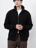 Riolio Zip-up Knitted Cardigan Men Simple Cozy Knitwear Handsome Mature Smart Casual Daily High Street All-match Soft