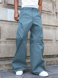 Riolio  Mens Casual Loose Wide Leg Pants Solid Color Fall Streetwear