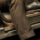 Riolio Vintage Gurkha Pants Men England Style High Waist Smart Casual Straight Trousers Autumn Winter Woolen Fashion Naples Suit Pant