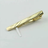 Riolio  New Men's 5cm Metal Gold Slim Tie Bar Wedding Party Business Accessory Stainless Steel Material Tie Clip Clamp Irregular Design
