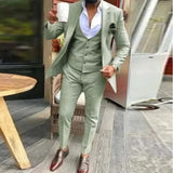 Riolio  Suit Boutique Men's Fashion Business (Blazer+ Vest + Trouser) Gentleman's Wedding Casual Professional Formal Suit 3 Piece XS-6XL