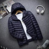 Riolio New Brand Autumn Winter Light Down Jacket Men's Fashion Hooded Short Large Ultra-thin Lightweight Youth Slim Coat Down Jackets